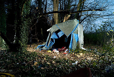 make shift huts of immigrants Calais France