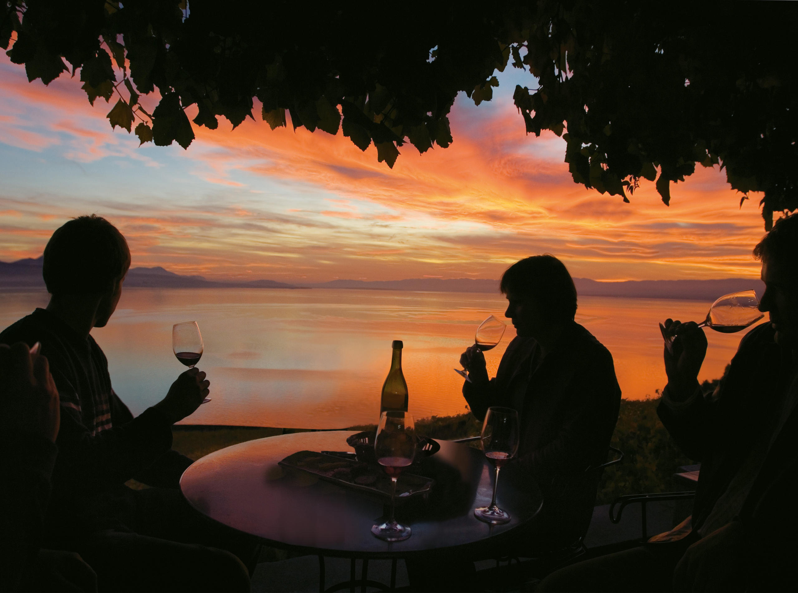 Degustazione dei vini del Lavaux a Villette, in riva al Lago Lemano.