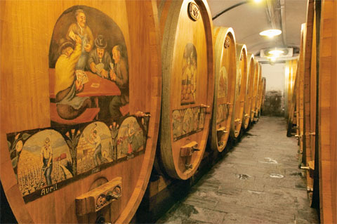 Botti della cantina di Bernard Bovy a Chexbres.