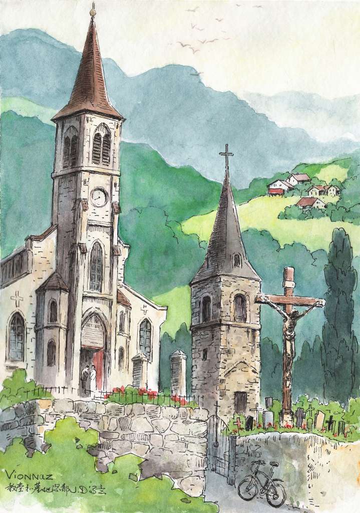 Vionna的教堂和墓地