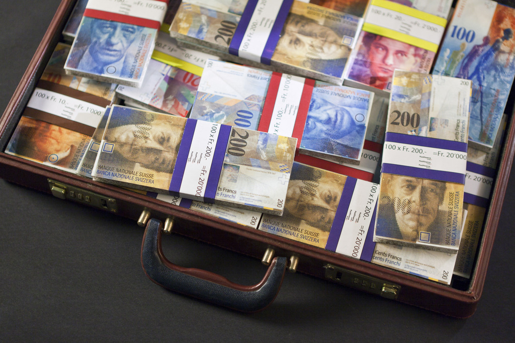 A suitcase full of Swiss cash