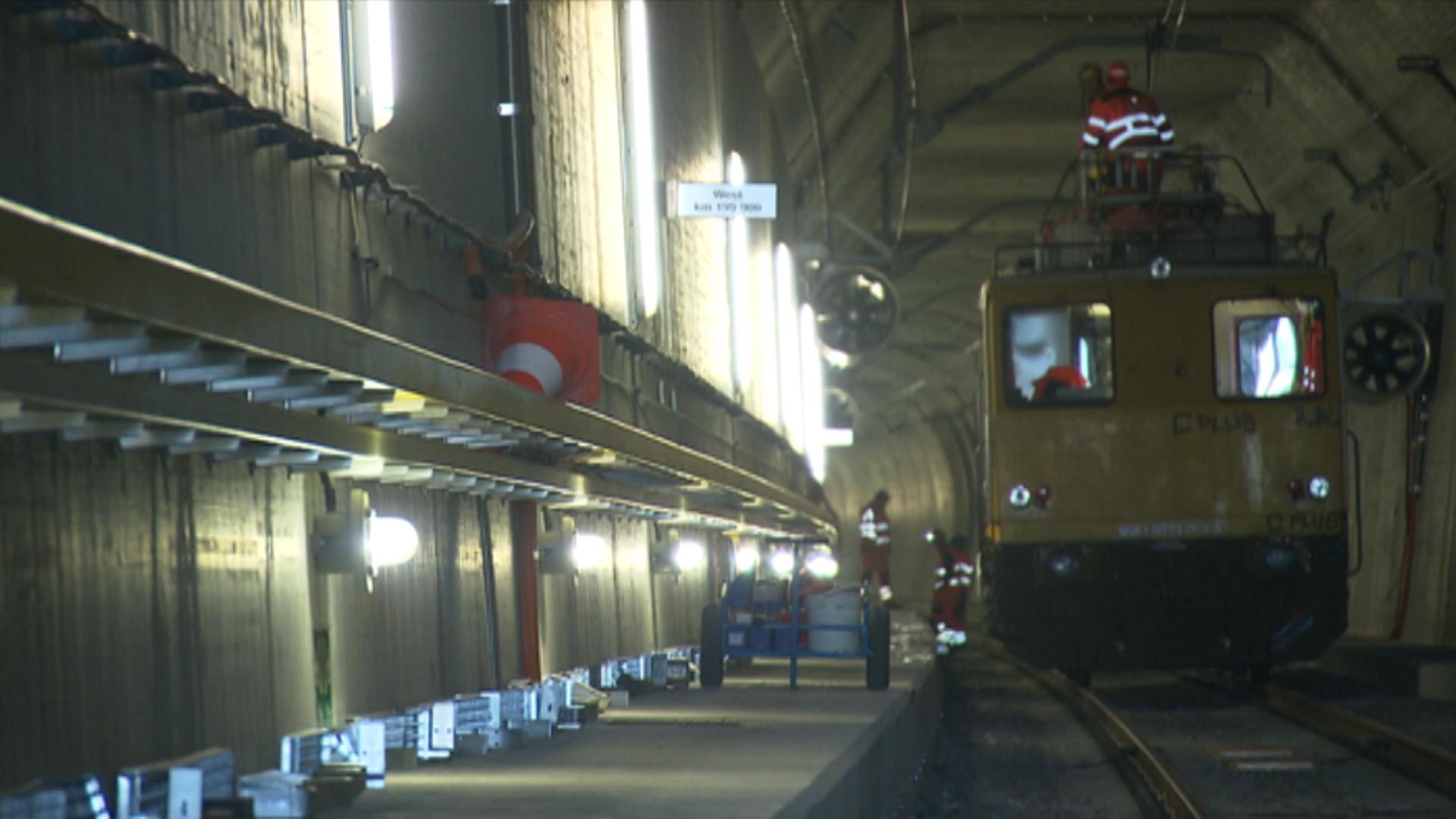 Gotthard tunnel under construction