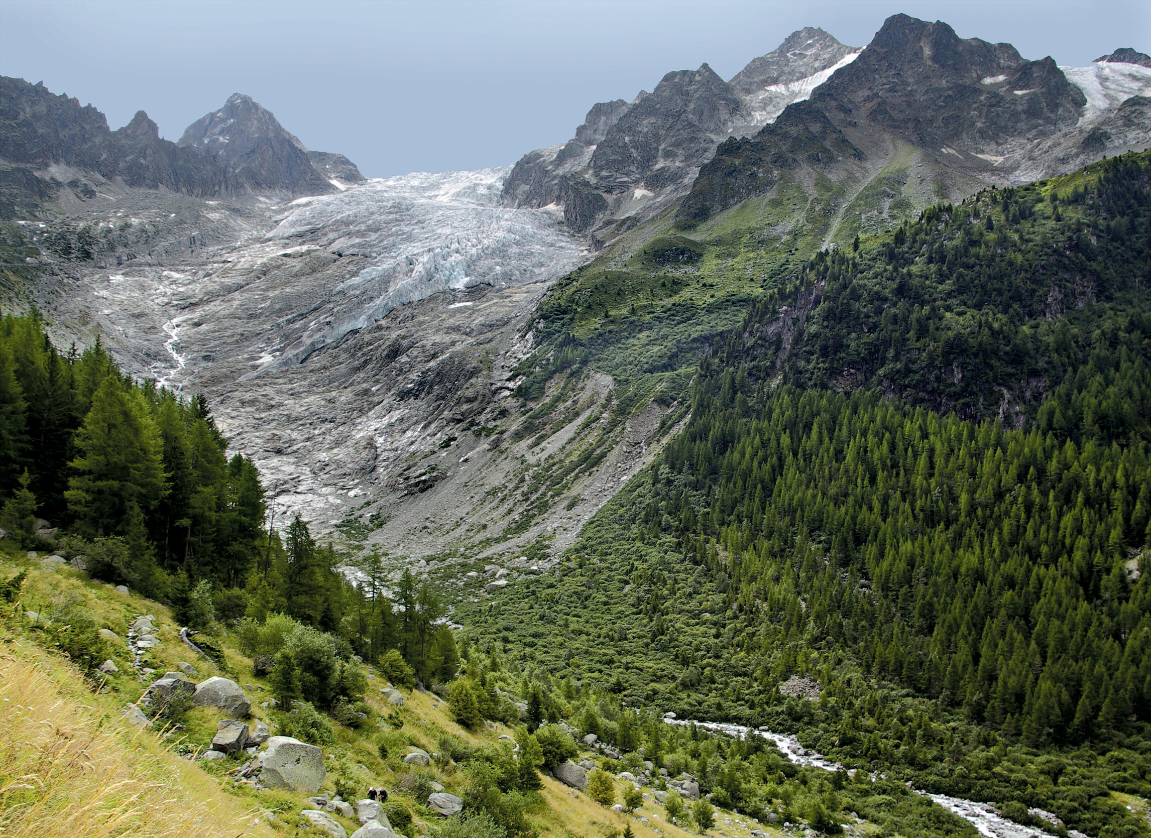 Mountains and glacier today