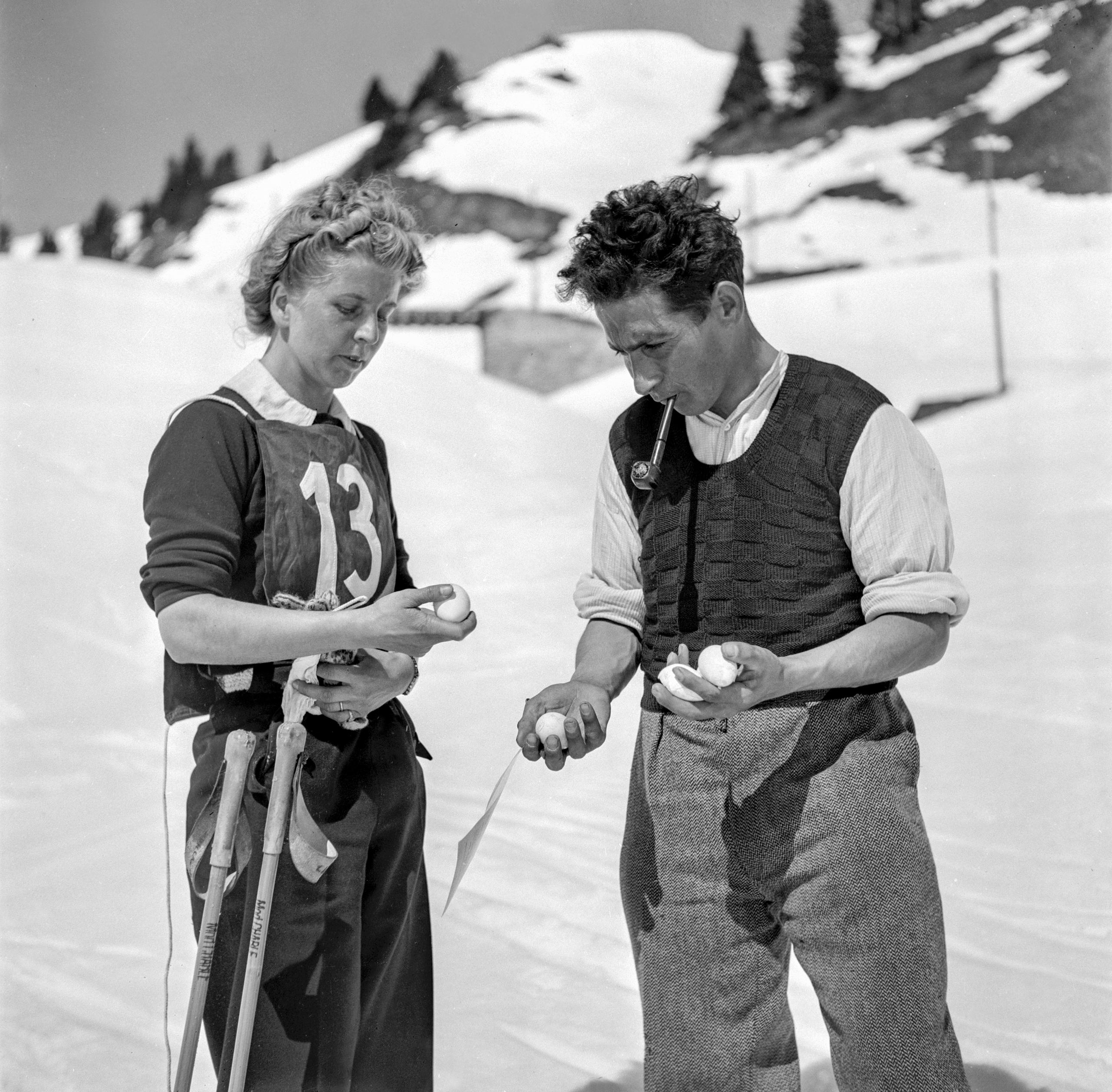 Vintage skier image