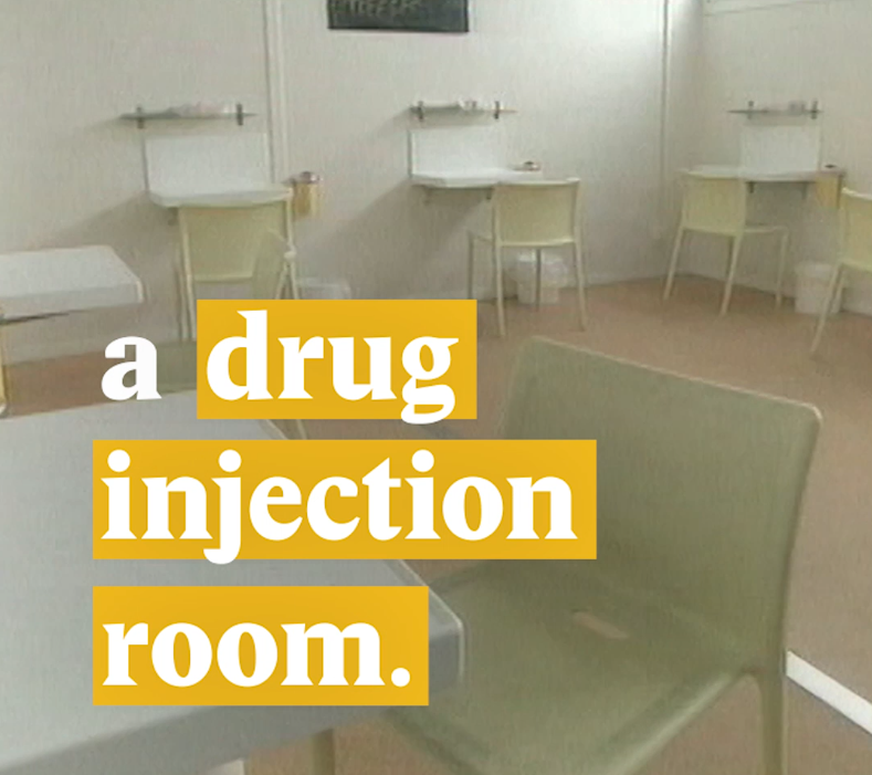 Cover picture for a video on drug injection rooms in Switzerland.