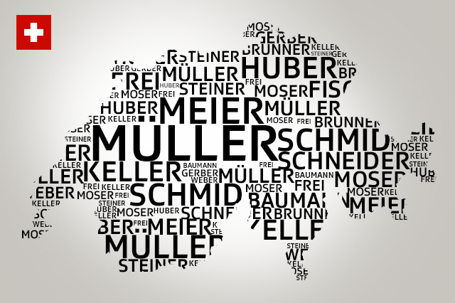 Diferentes sobrenomes na Suíça