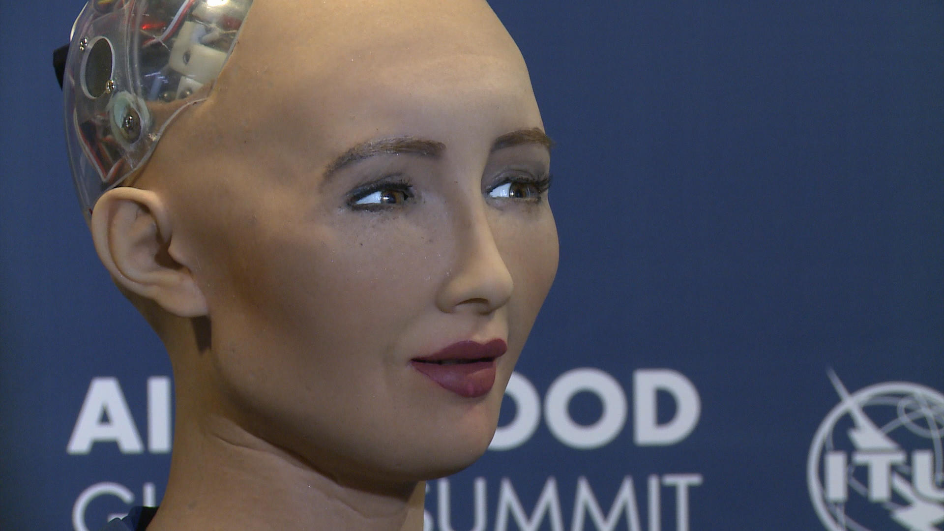 Robot Sophia was showcased at the AI for Good Global Summit