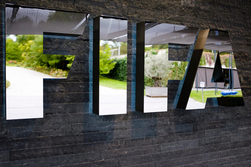 FIFA logo outside the FIFA Headquarter in Zurich