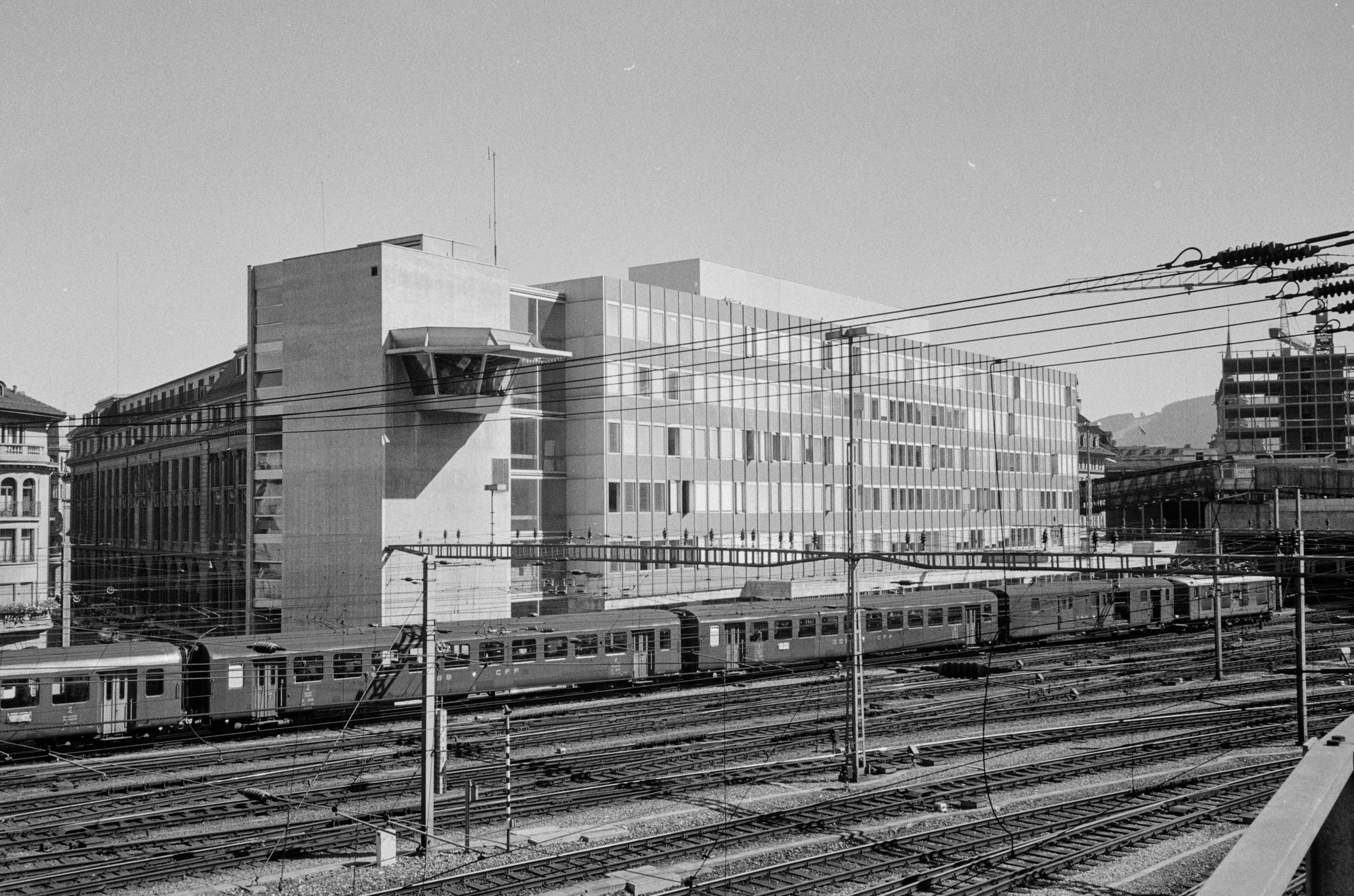 محطة القطارات الرئيسية في العاصمة برن، عام 1968.
