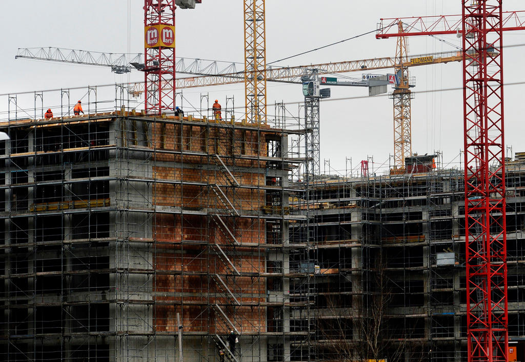 Edificio en construcción en Glattpark, Zúrich, en 2014.