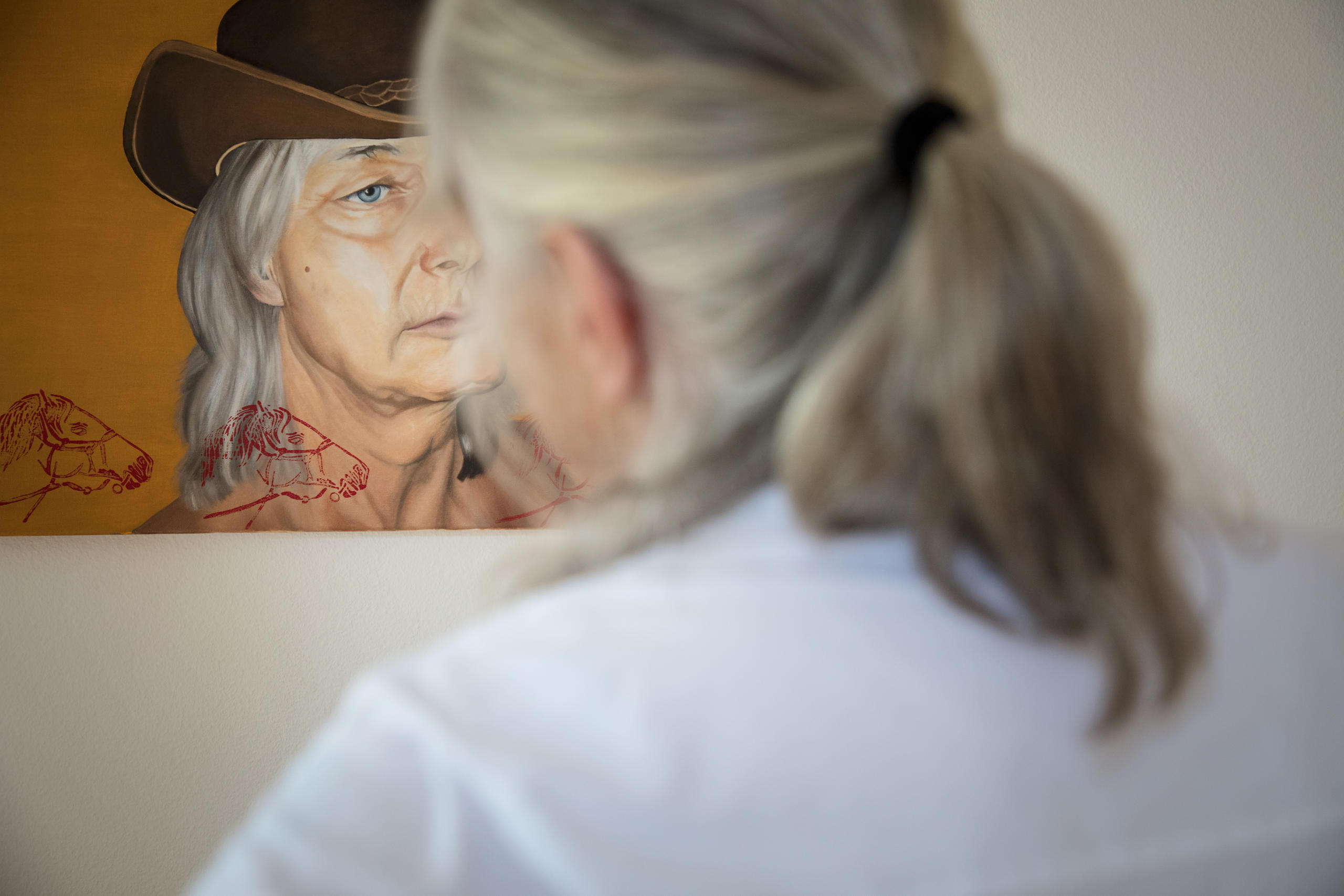 looking at painting
