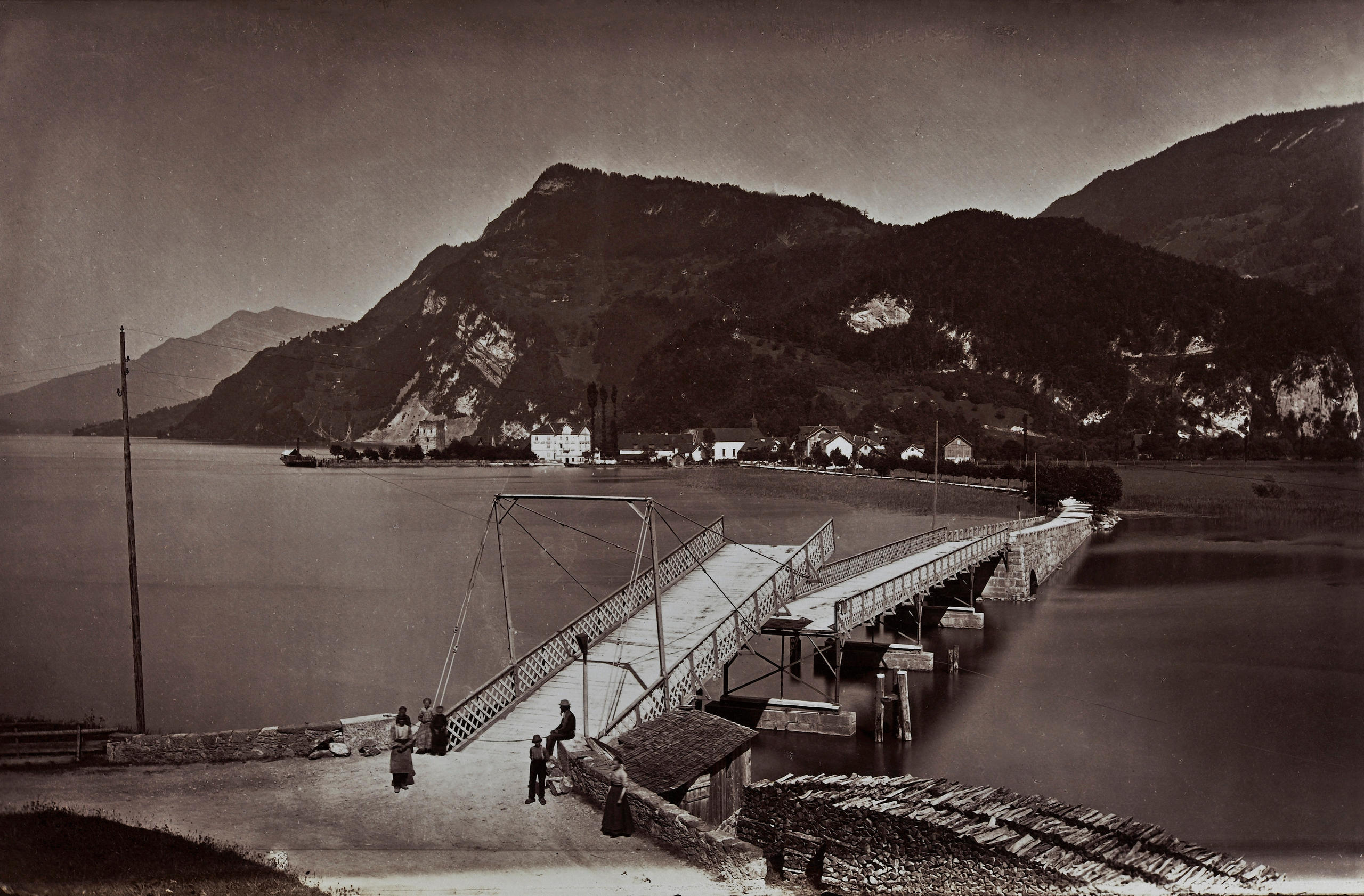 Zugbrücke vor Stansstad, 1875-1900.