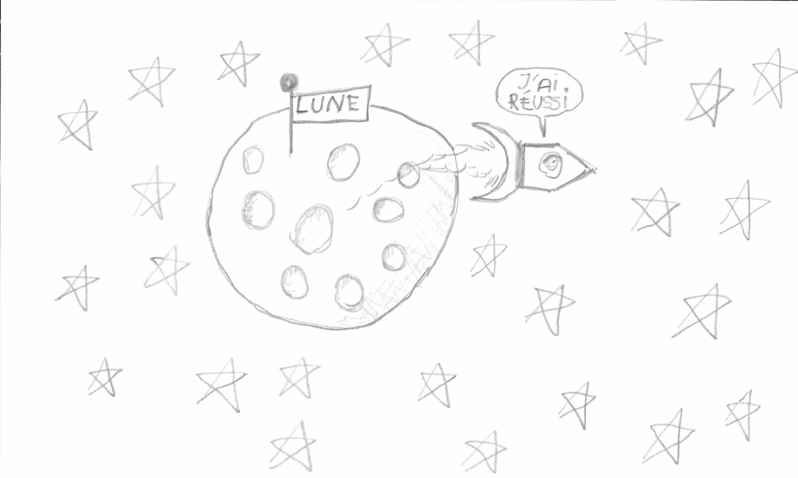 UN disegno di un bambino che sarà incisa sulla carrozzeria di Cheops