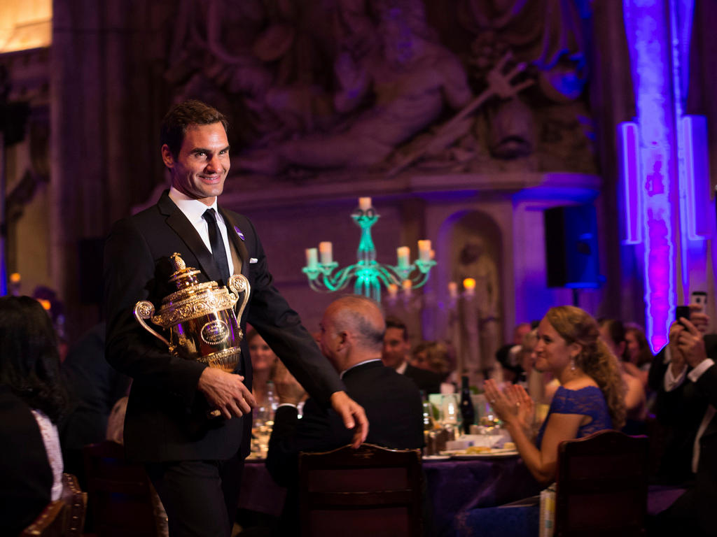 Federer alla cena di gala dopo la vittoria a Wimbledon