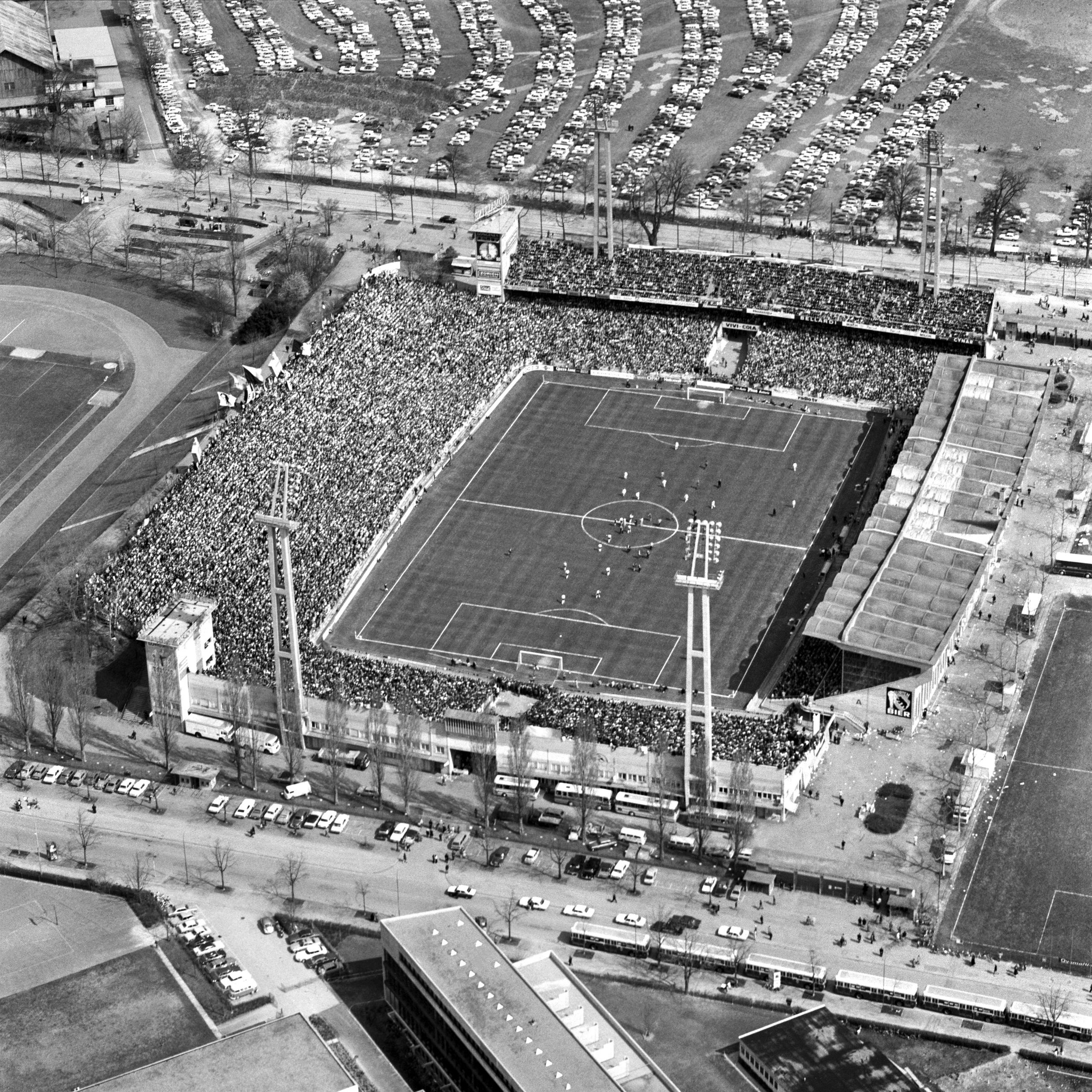 Das alte Wankdorfstadion von oben