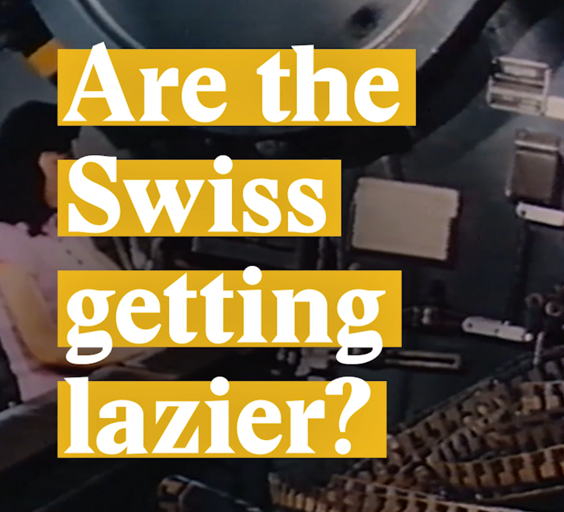 Cover image for a Nouvo video about working time in Switzerland.