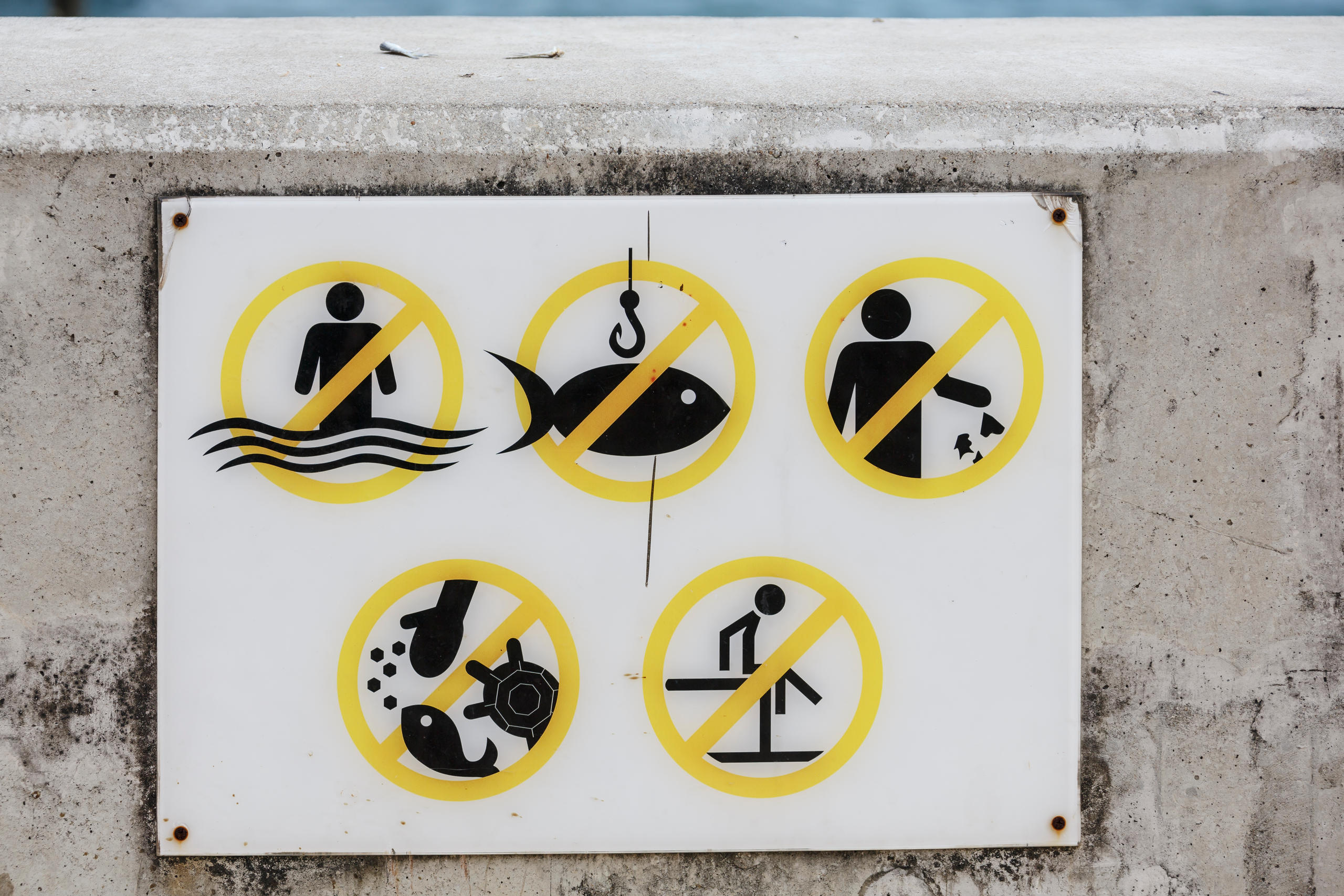 Five prohibition signs in Singapore