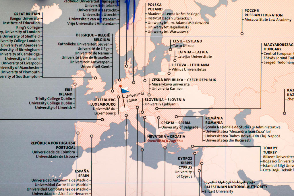 Map of Erasmus offers from University of Zurich office
