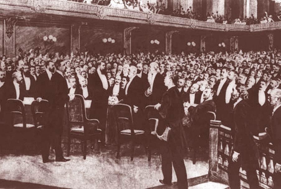 Zionistenkongress historische Aufnahme