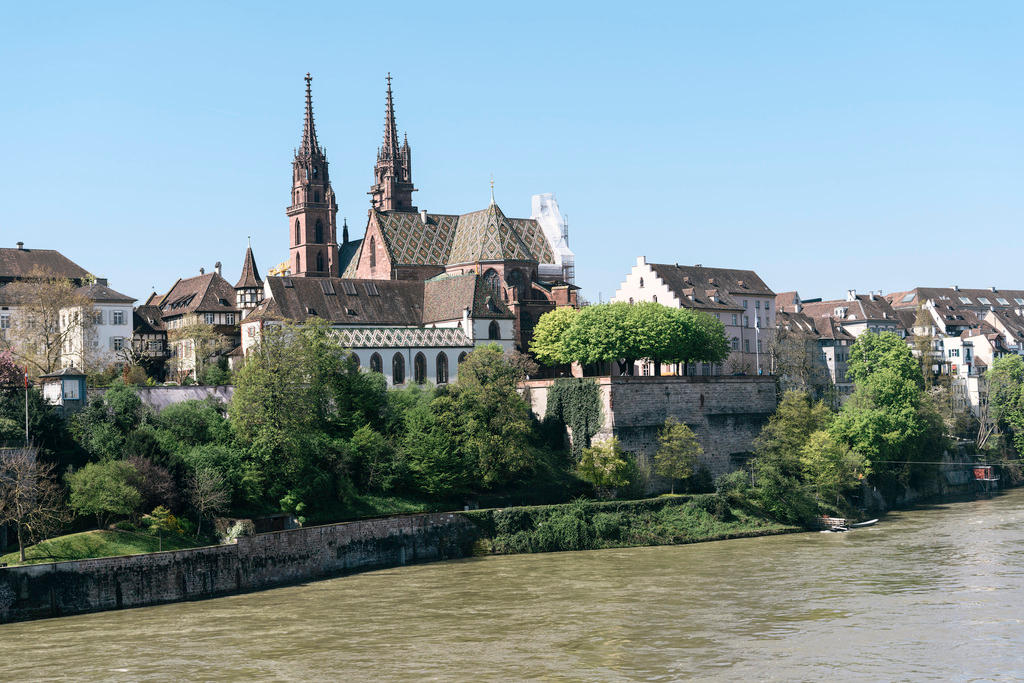 The Basel Minster and the Rhine River in Basel, Switzerland, pictured on April 19, 2016