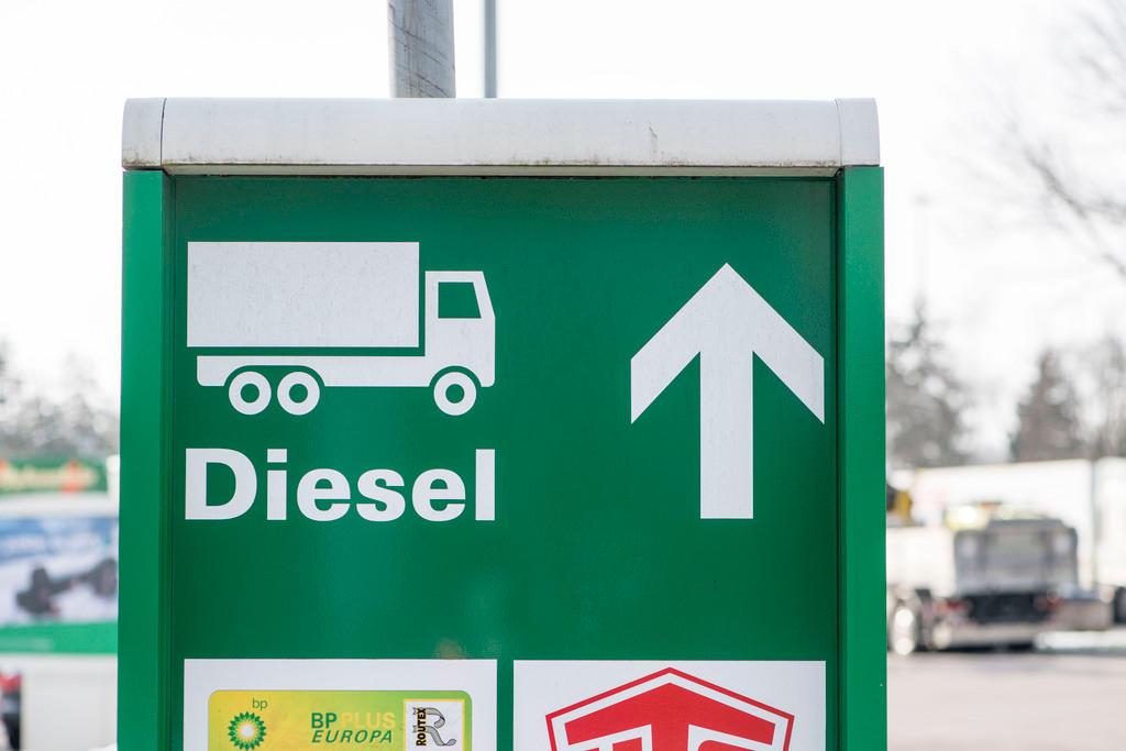 A sign for diesel