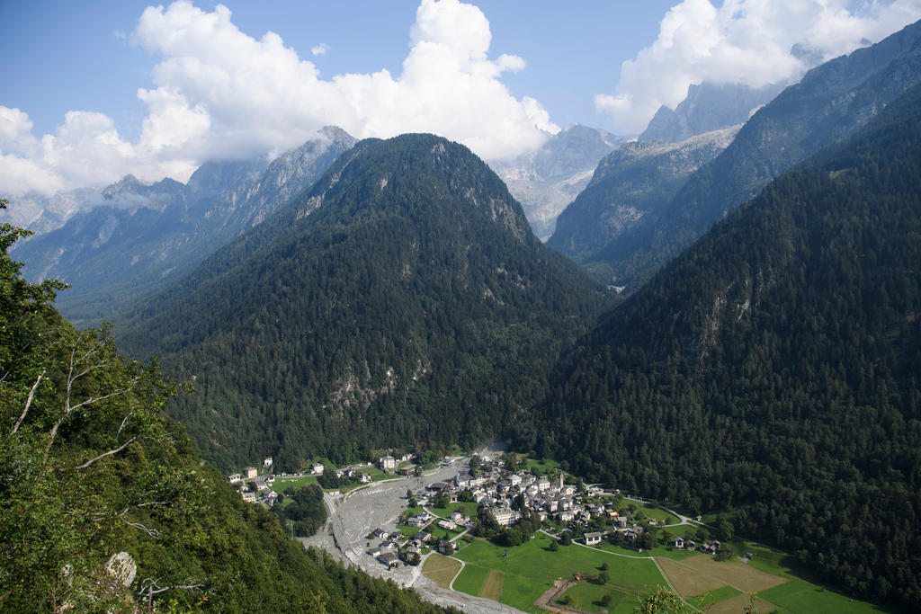 Village of Bondo in canton Graubünden in southeast Switzerland