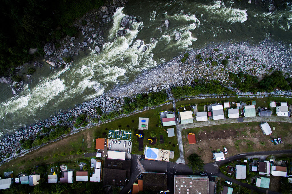 Fiume Maggia visto dall alto