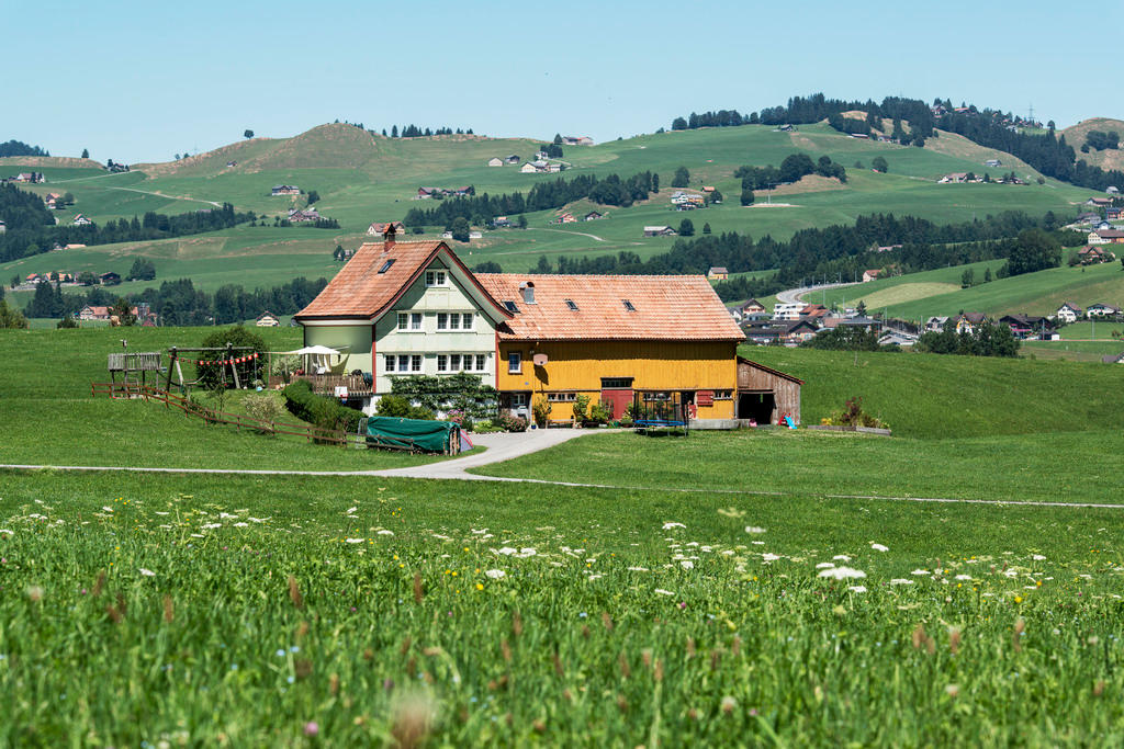 A farmhouse above Appenzell, canton of Appenzell Innerrhoden, Switzerland, pictured on August 5, 2013.