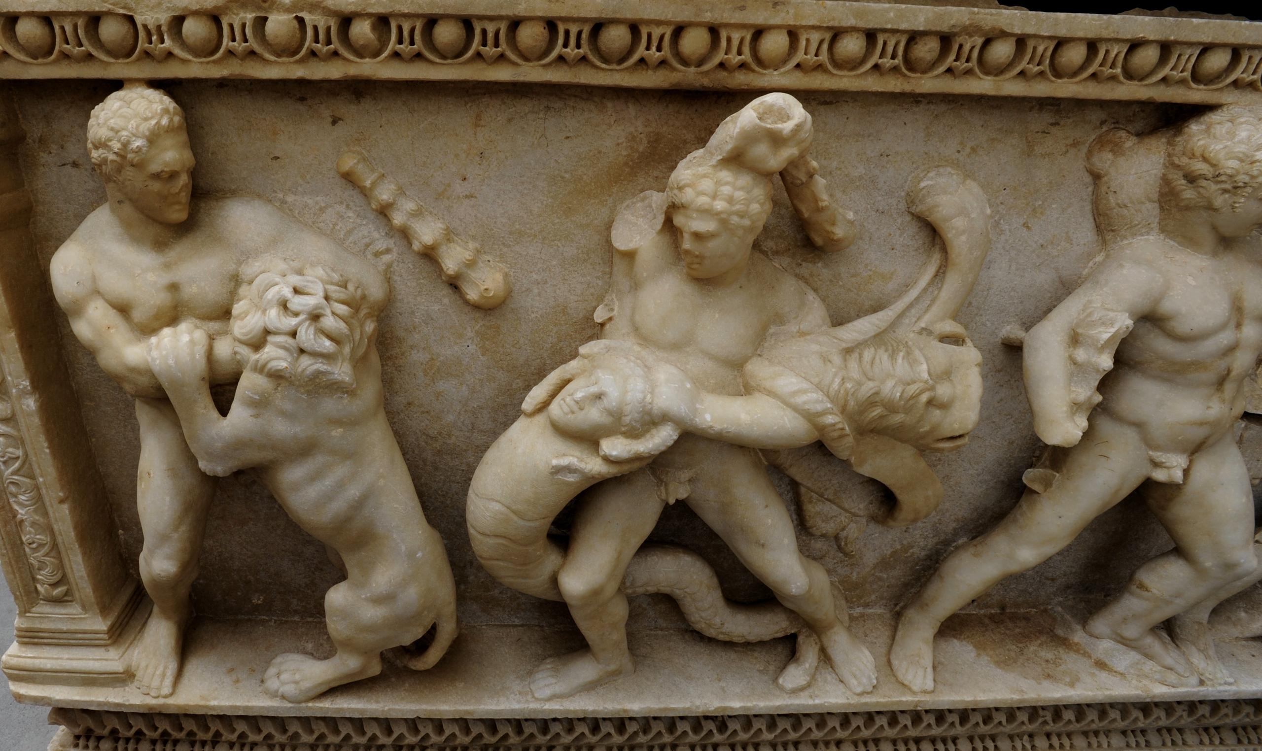 The three-tonne marble sarcophagus from Turkey