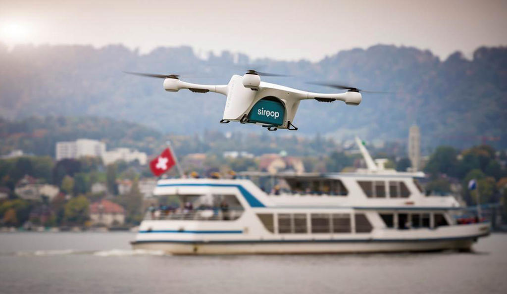 Drohne über dem Zürichsee