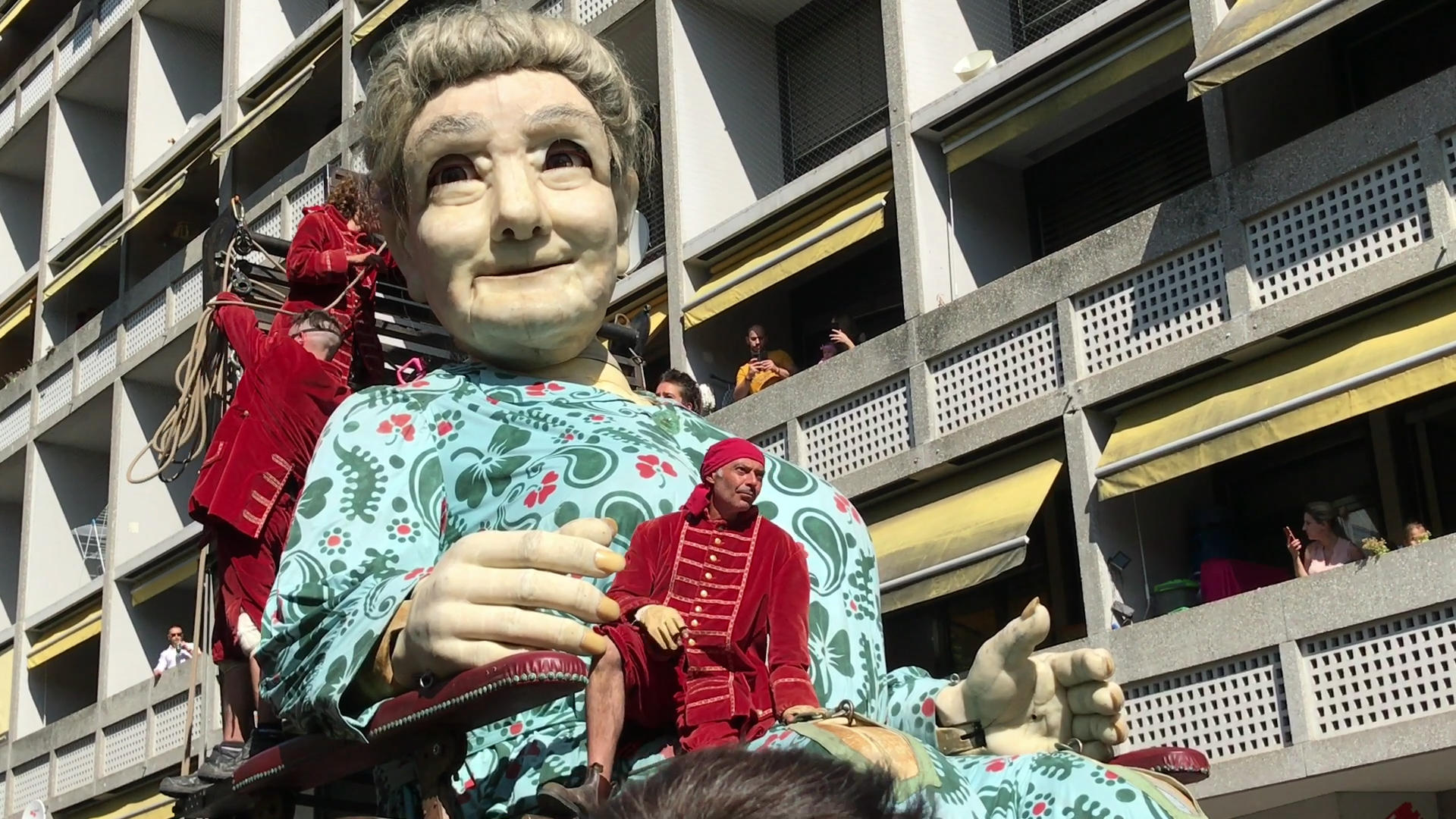 Giant granny puppet
