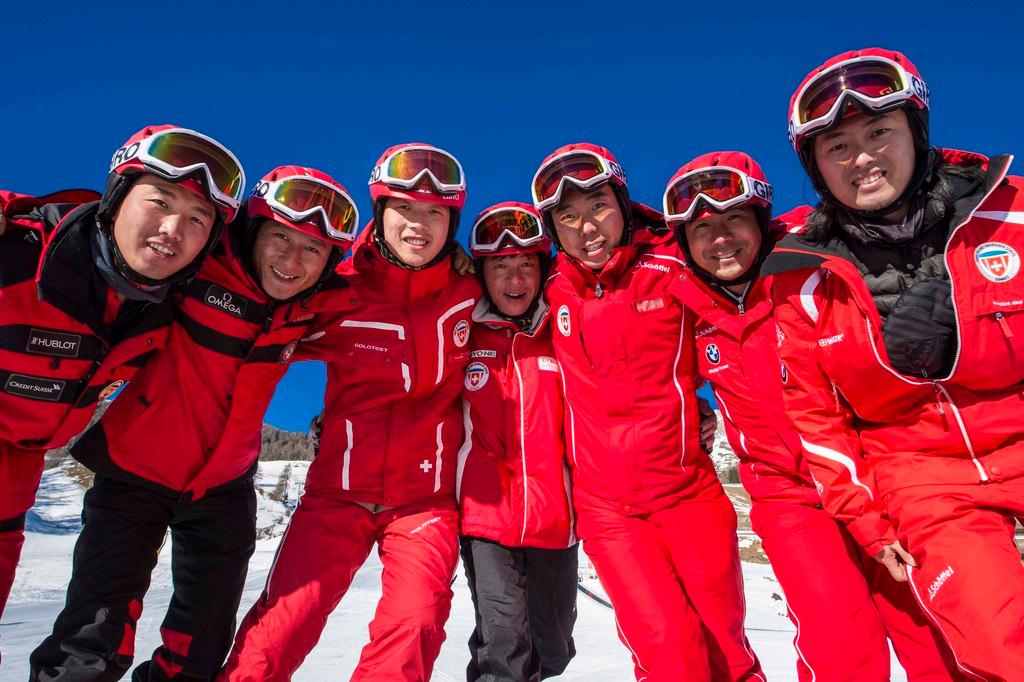 中国滑雪教练在瑞士培训