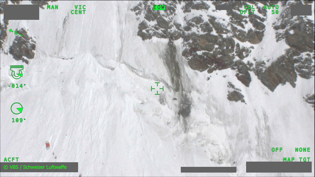 The site of the PC-7 crash on the Schreckhorn mountain in the Bernese Alps.
