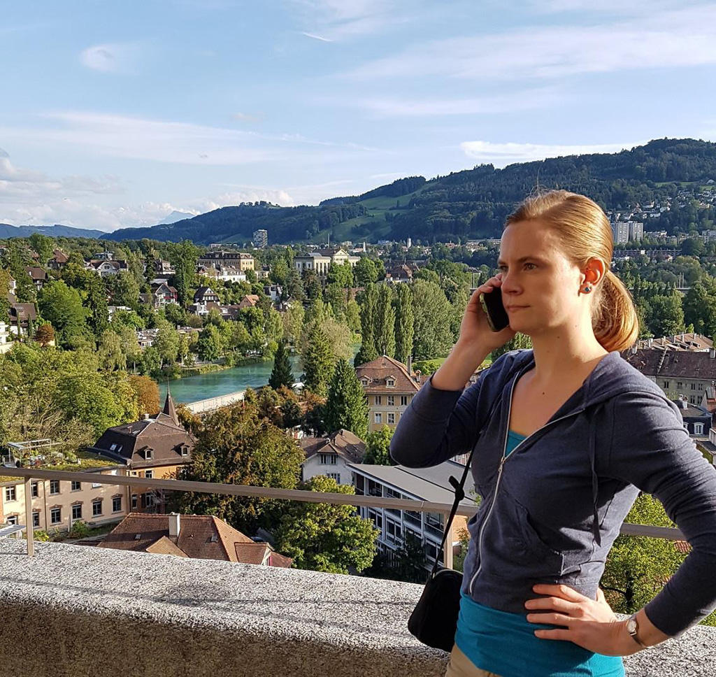 woman speaking on telephone