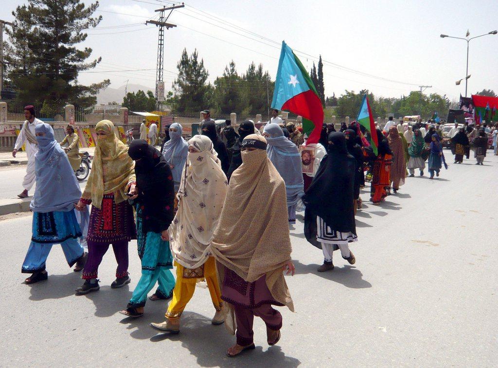 Parade of supporters of balochistan independence, pakistan