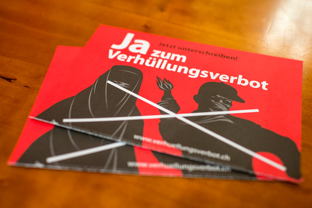 flyer for banning burka campagin