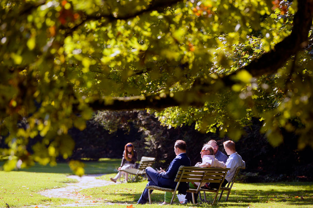 People sitting on a bench