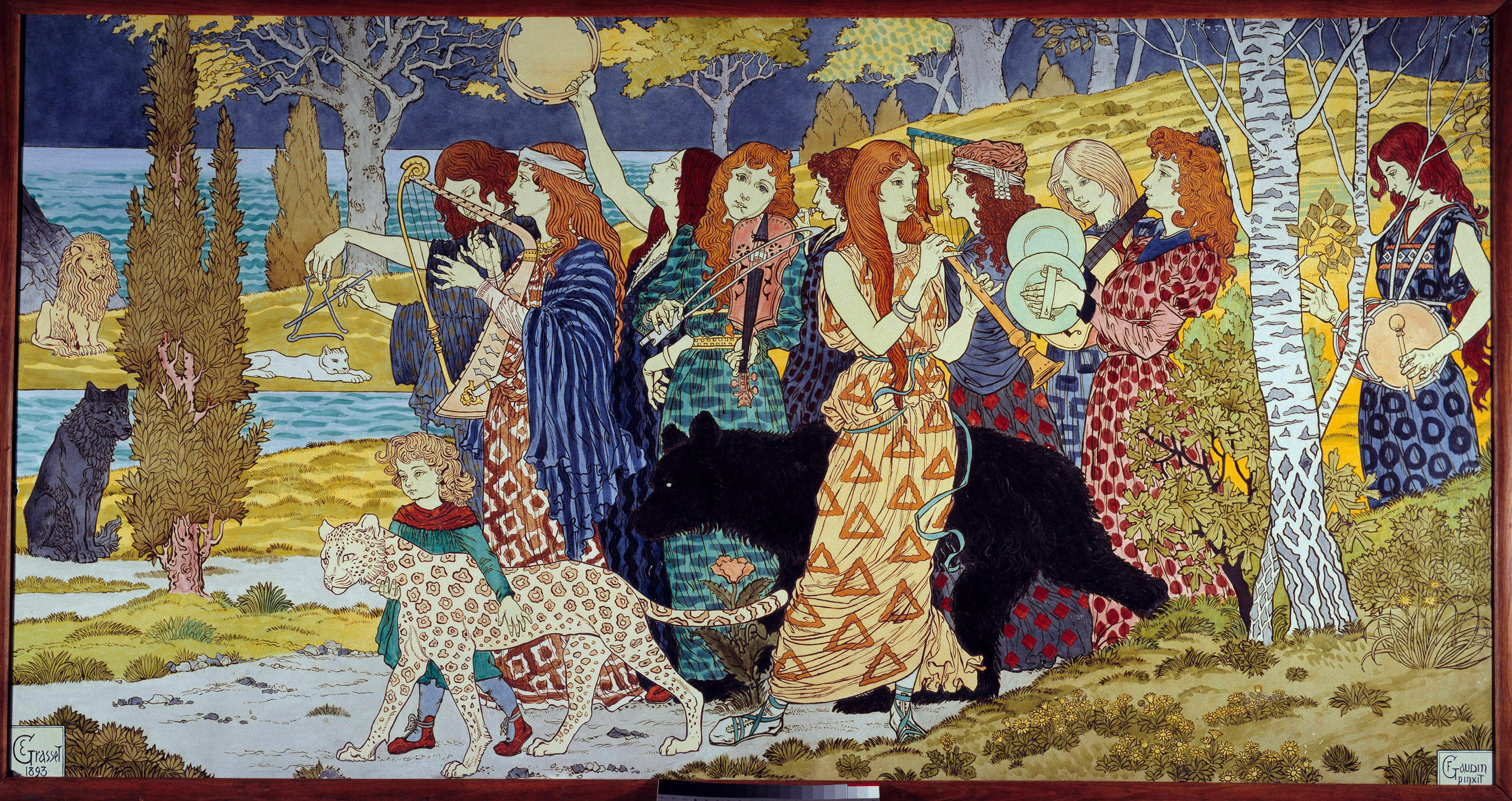 「Harmony」に描かれる楽手と動物、パリ、オルセー美術館、1893年