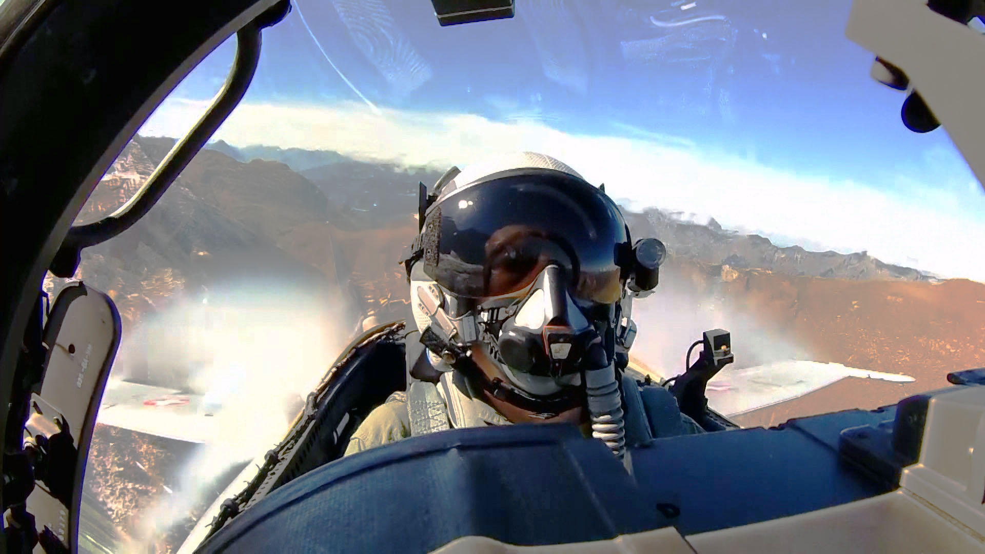 Fighter jet cockpit view