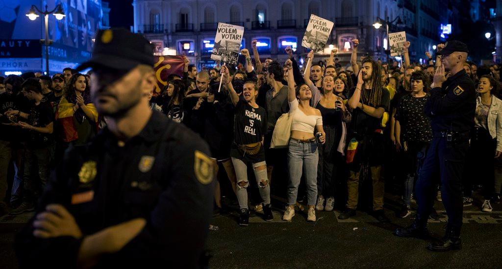 Demonstrators in Madrid