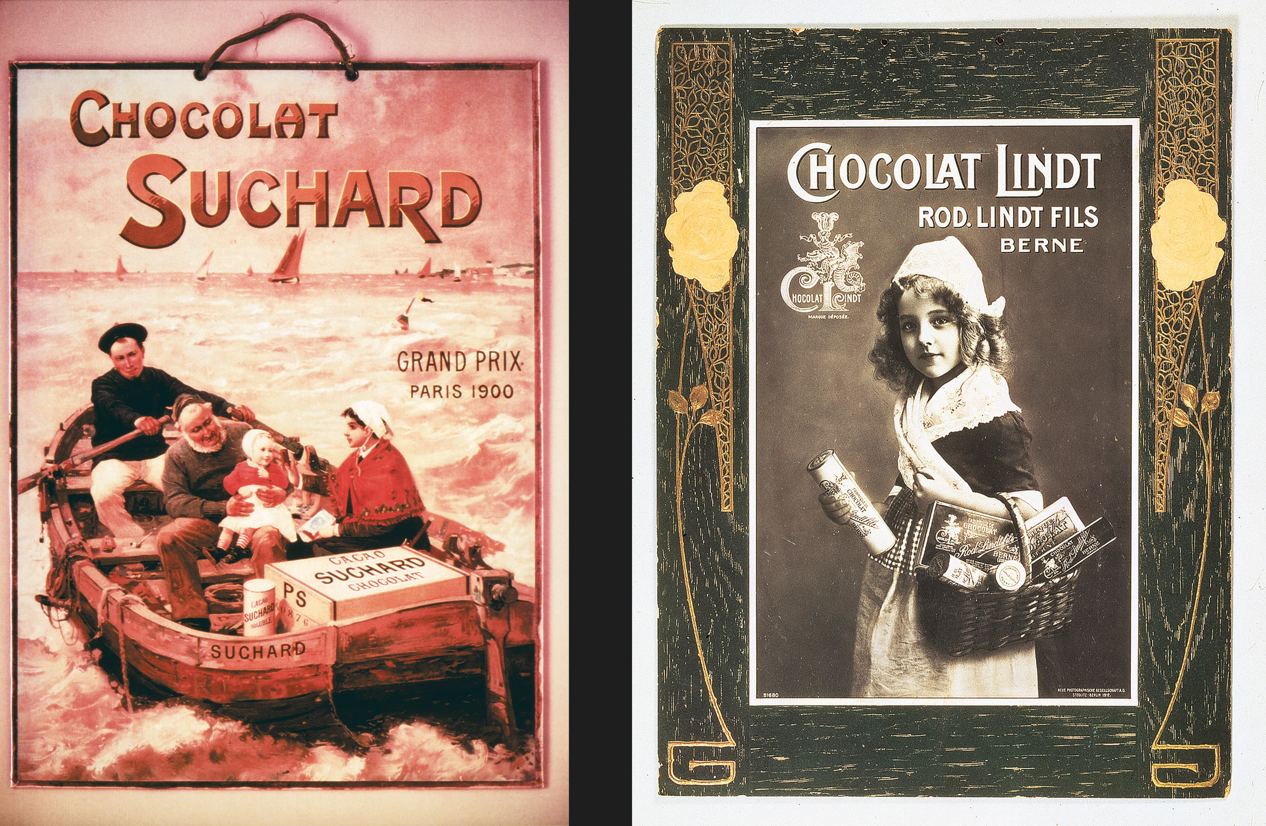 2 posters advertising chocolate
