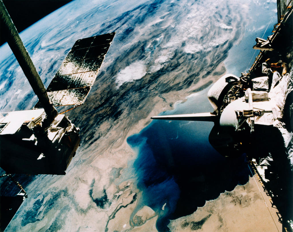 Immagine di uno Space Shuttle diffusa in occasione del lancio del 31.7.1992 che avrebbe portato in orbita Malerba e Nicollier