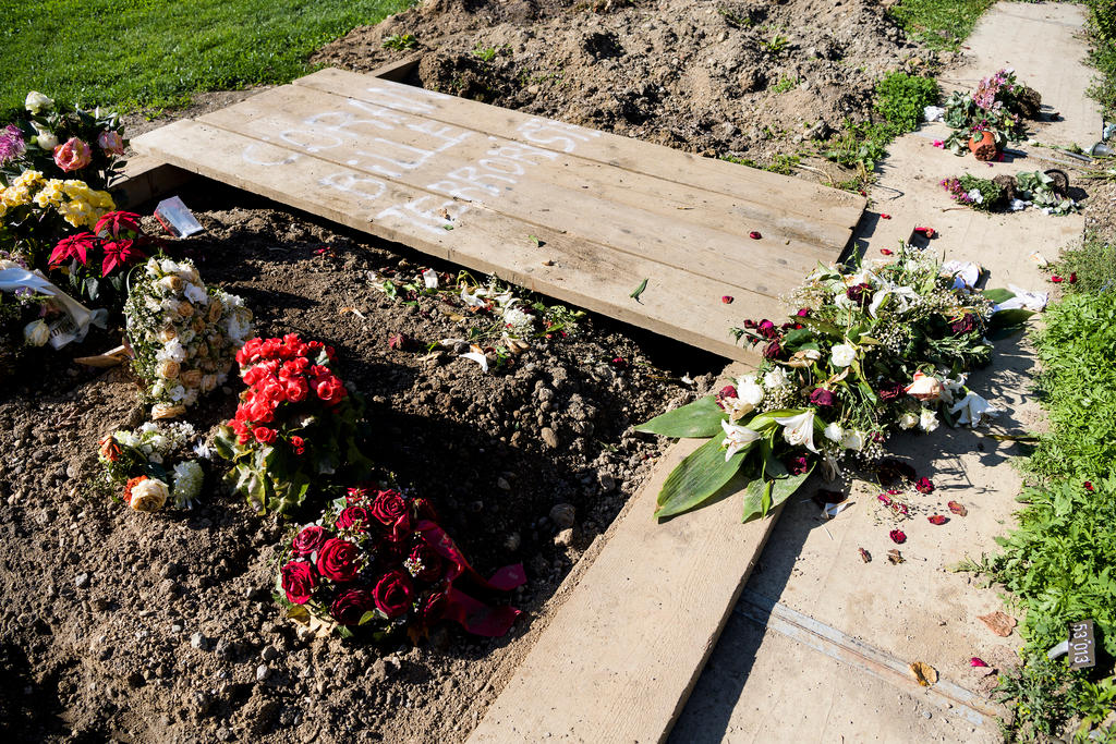 vandalised grave