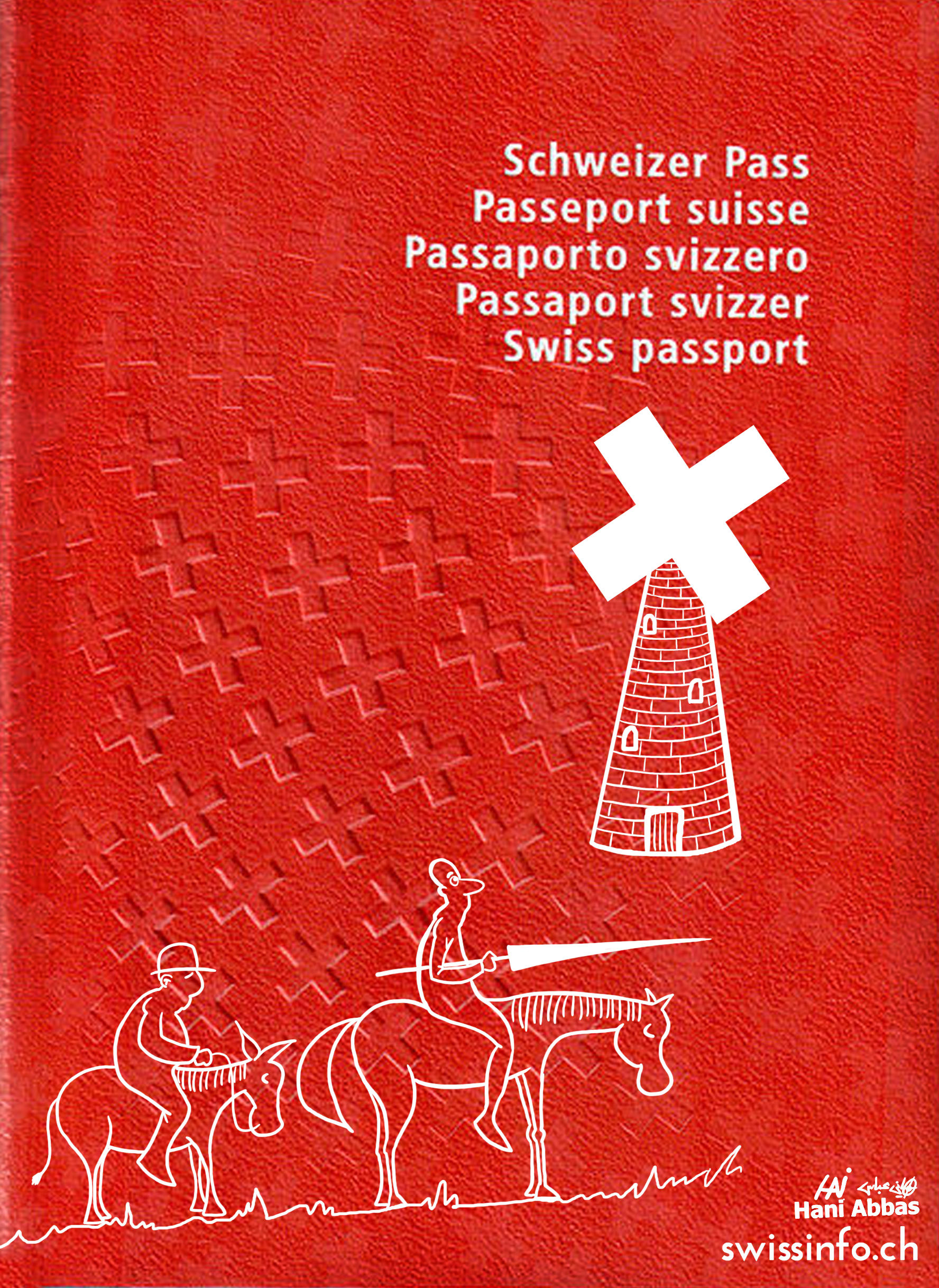 رسم كاريكاتوري عن طول إجراءات الحصول على جواز السفر السويسري