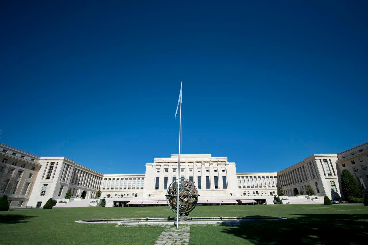 A general view the Palais des Nations UN headquarters in Geneva from the Ariana Park
