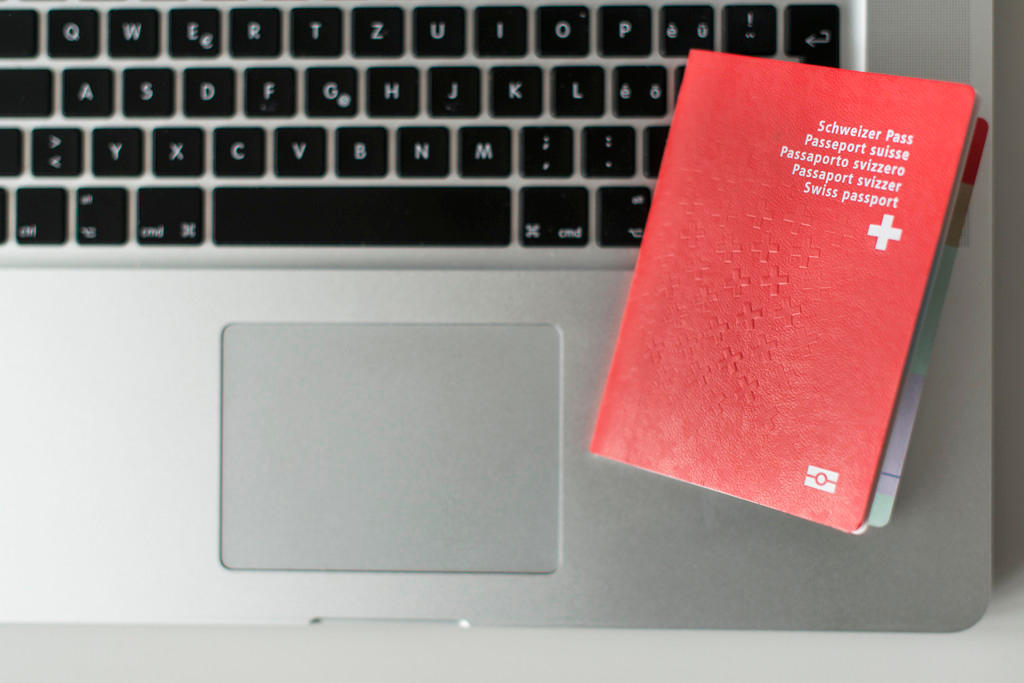 passport and computer