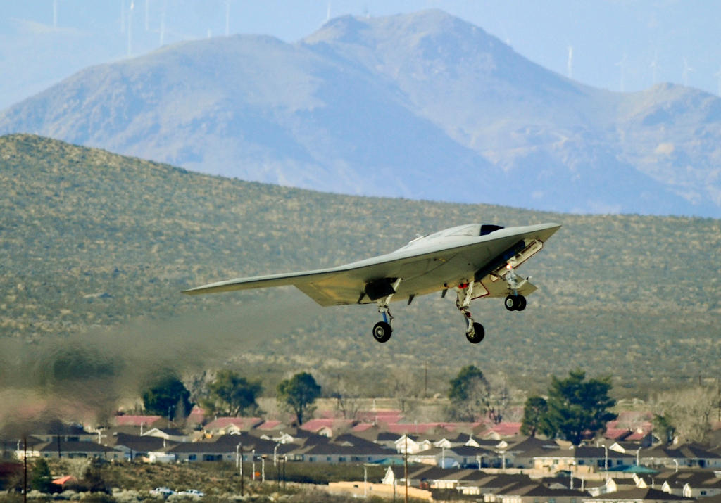 The Northrop Grumman X-47B is a prototype unmanned combat aircraft