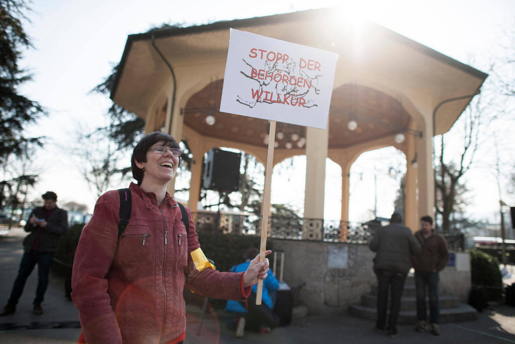 A protester