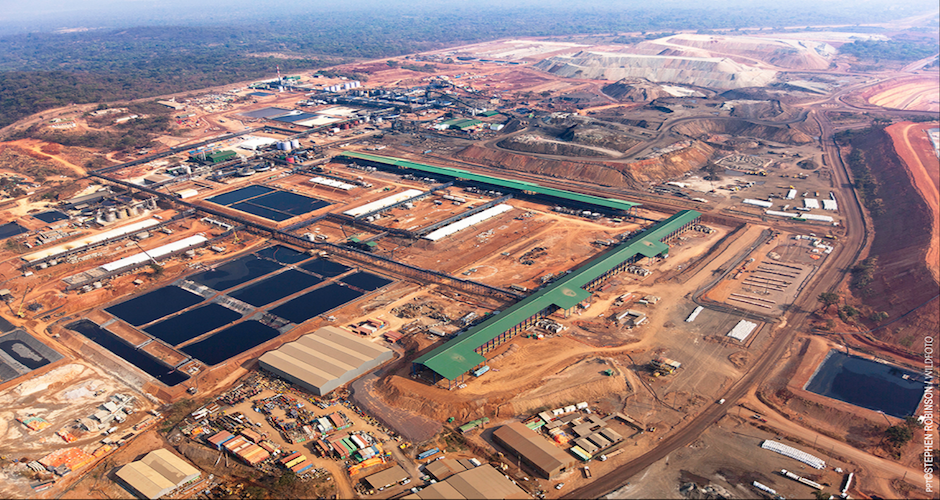 Vista aérea de projeto da Glencore na República Democrática do Congo