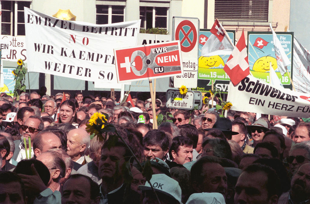 Demonstrierende Leute